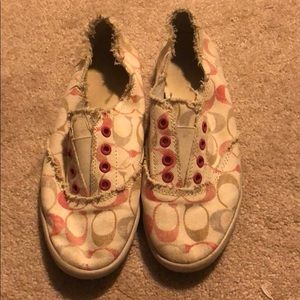 Pink & white coach sneakers